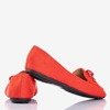 Red moccasins with Petronella bow - Footwear 1