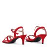 Red sandals on Severin&#39;s low heel - Footwear 1