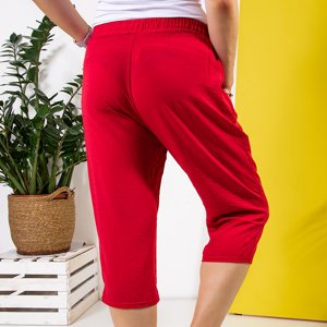 Red women's 3/4 PLUS SIZE shorts - Clothing