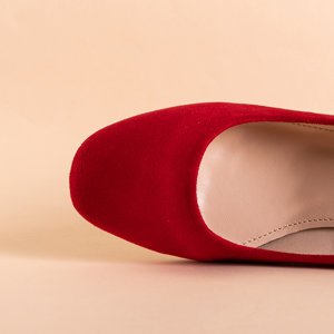 Red women's low-heeled pumps Ohara - Footwear
