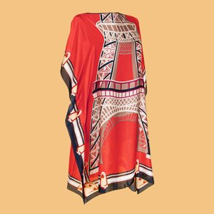 Red women's pareo with print - Clothing