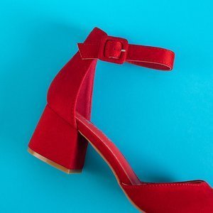 Red women's sandals on a post Juti - Footwear