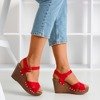 Red women's sandals on the Susannah post - Footwear 1