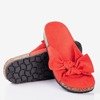 Red women's slippers with a bow Sun and Fun - Footwear 1
