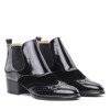 Retro black lacquer Farinola boots - Footwear