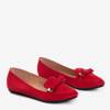 Shell red loafers with bow - Footwear