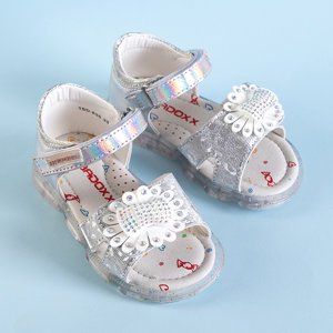 Silver children's sandals with embellishments Matuk - Footwear