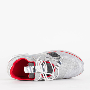 Silver women's glitter sports shoes Shinino - Footwear