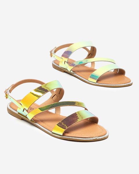 Silver women's holographic sandals Ajazz - Footwear