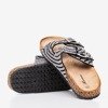Summer Star black slippers with cubic zirconia - Footwear