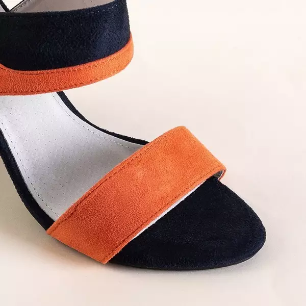 Tiffan navy and orange women's sandals - shoes