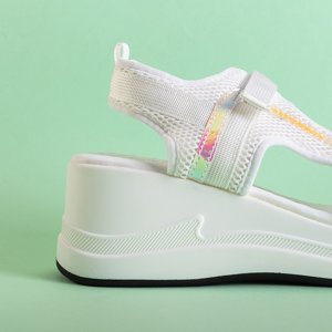 Uwen women's white wedge sandals - shoes