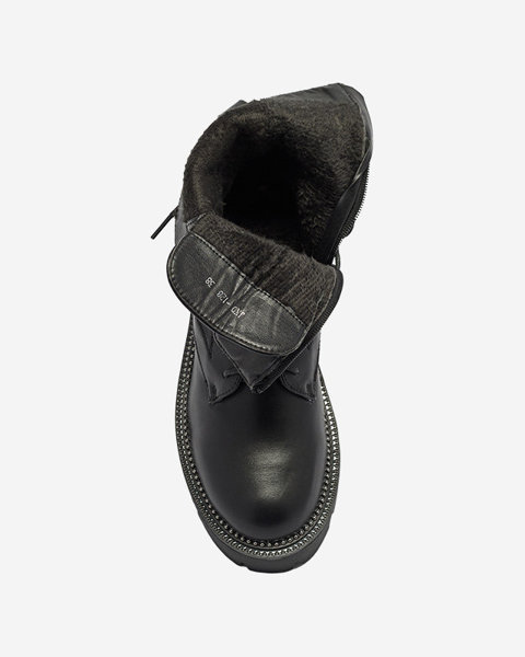 Warmed black bager boots for women Rettyp- Obuwie