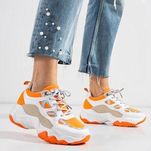 White and orange sports shoes from Rebina - Footwear
