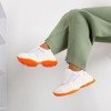 White and orange sports sneakers for women Balgra - Footwear