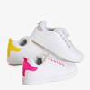 White and silver Oxana women's sneakers - Footwear