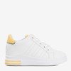 White and yellow sports sneakers with a hidden wedge Cefina - Footwear