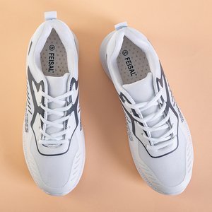 White men's sports shoes with Renat inscriptions - Footwear