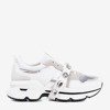 White women&#39;s sneakers on a thick sole Esita - Footwear 1
