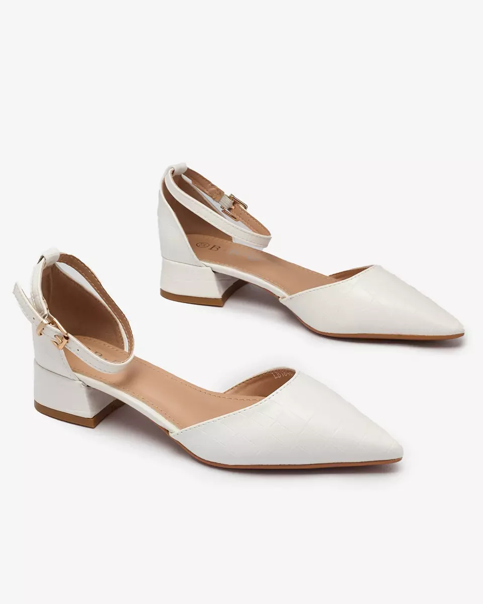 White women's ballerinas with cutout Sefozi- Footwear
