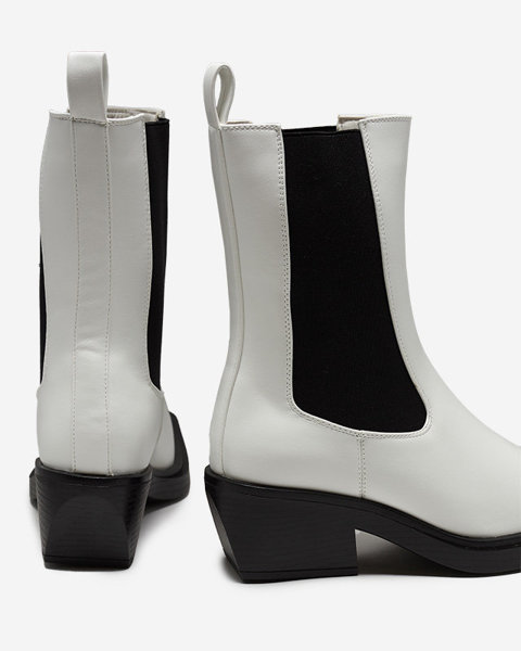 White women's high slip boots Darran - Footwear