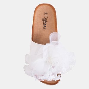 White women's platform flip-flops Izylda - Footwear