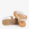 White women's sandals with Begnetia ornaments - Footwear