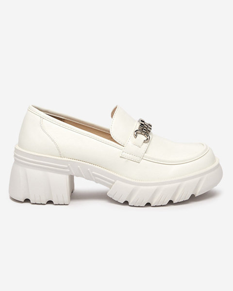White women's shoes on a massive Erikela sole - Footwear