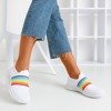White women's slip-on rainbow sports shoes - Footwear 1