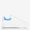 White women's sneakers with holographic Soho insert - Footwear 1