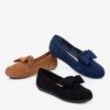 Women&#39;s navy blue loafers with a bow Ursula - Footwear 1