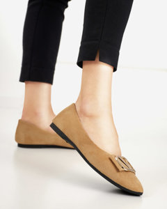 Women's beige ballerinas with an ornament on the toe Cavo - Footwear