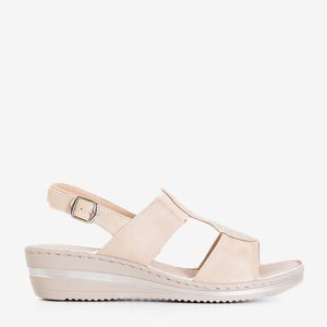 Women's beige wedge sandals Fregato - Shoes
