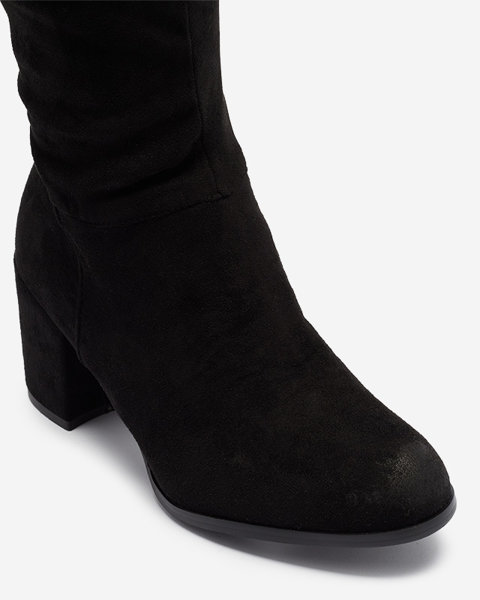Women's black boots on the post in black Beroll- Footwear