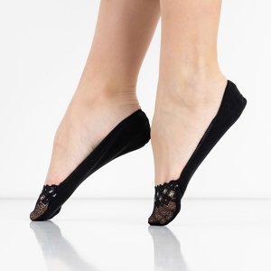 Women's black lace ballerinas feet - Socks