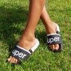 Women's black sandals with Supera inscription - Footwear