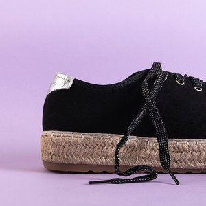 Women's black sneakers a'la espadrilles on the Woilla platform - Footwear