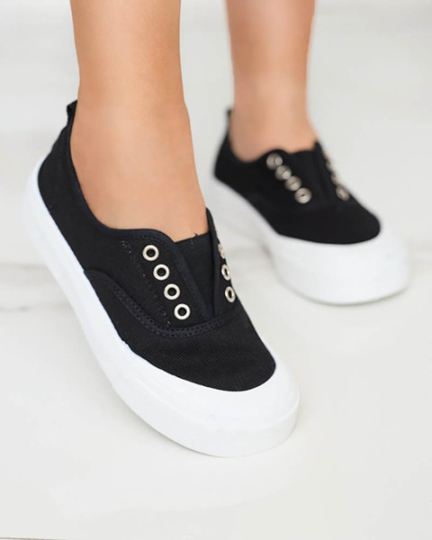 Women's black sneakers with a thicker sole Askol- Shoes