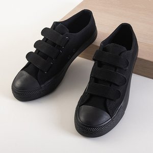 Women's black sneakers with fasteners Lani - Footwear