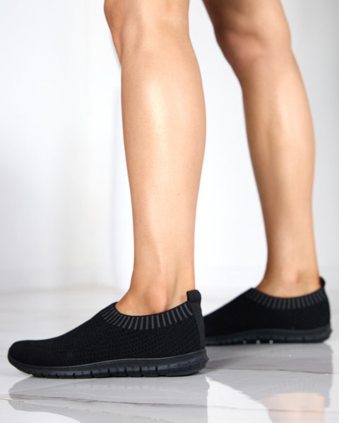 Women's black sports slip-on shoes Errous- Footwear