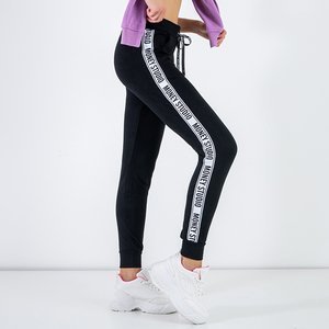 Women's black tracksuits with stripes - Clothing