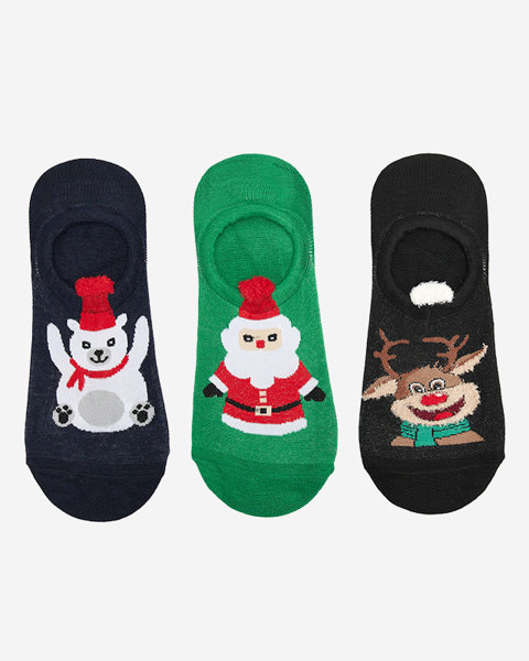 Women's colorful feet with Christmas print 3/pack - Underwear