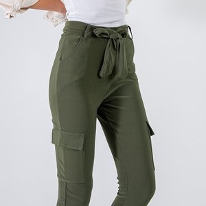 Women's combat pants with pockets in khaki - Clothing