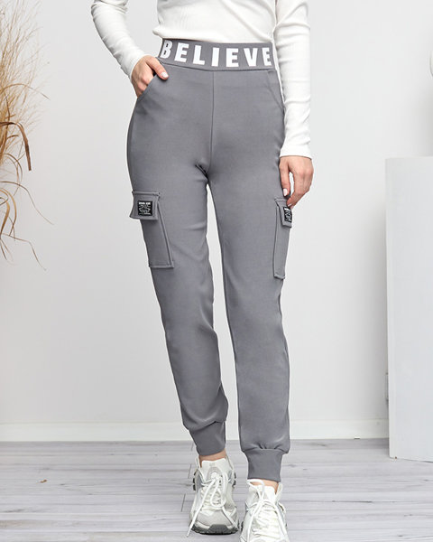 Women's gray cargo pants a'la with pockets - Clothing