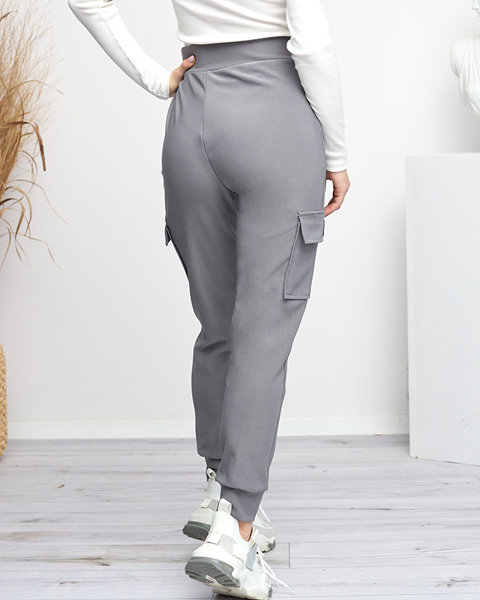 Women's gray cargo pants a'la with pockets - Clothing