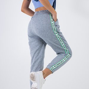 Women's gray insulated tracksuits with stripes - Clothing