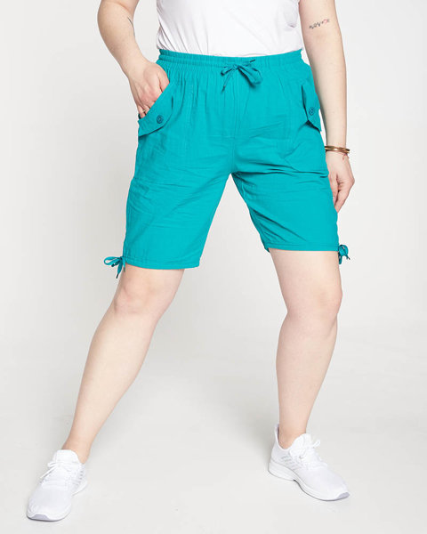 Women's green knee-length shorts - Clothing