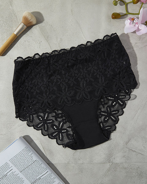 Women's lace panties in black PLUS SIZE- Underwear
