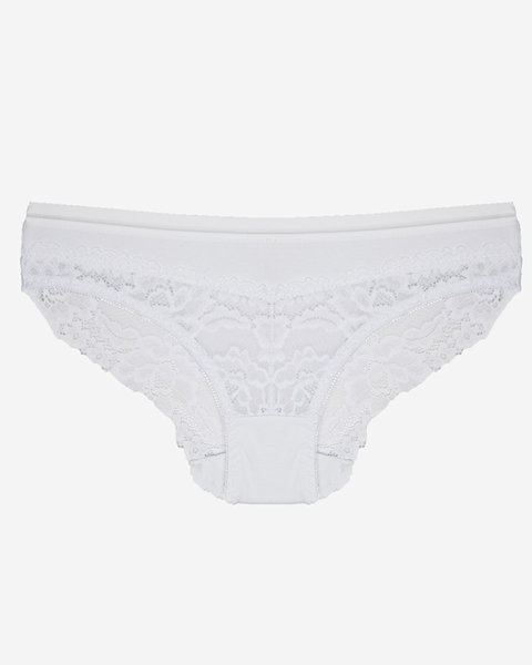 Women's lace panties in white- Underwear