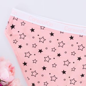 Women's light pink panties with stars - Underwear